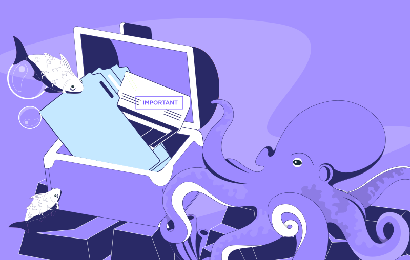 An octopus with a chest of documents related to regulations and consumer protection