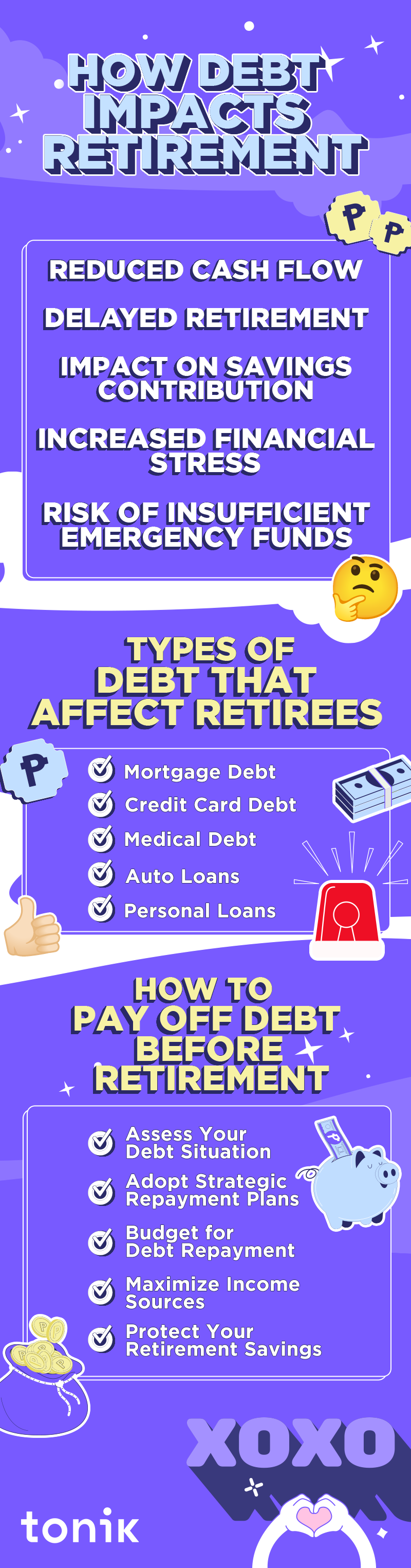 infographic on eliminating debt during retirement