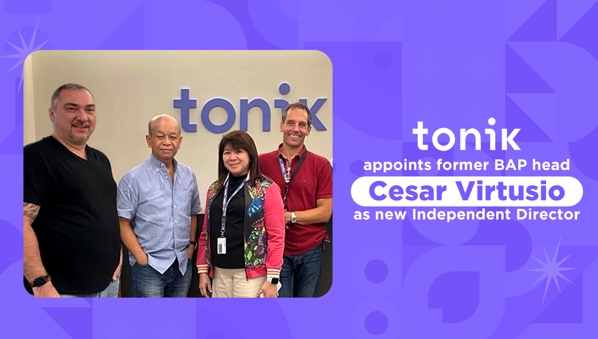 Tonik appoints former BAP head Cesar Virtusio as new Independent Director 