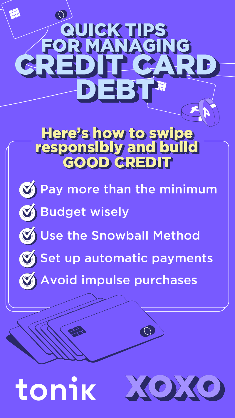 Infographic about building credit using credit cards