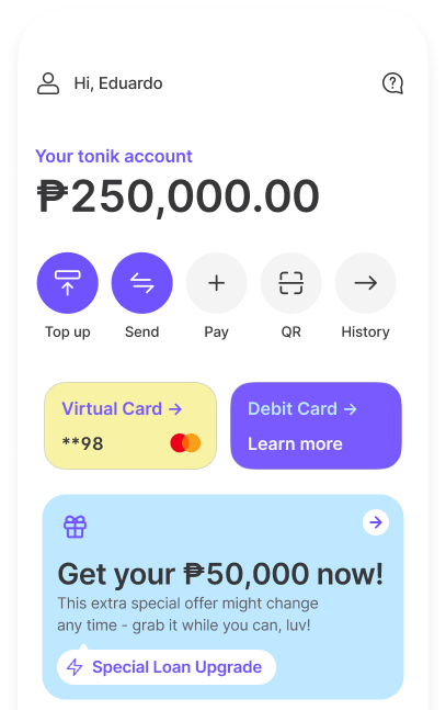 Tonik App Dashboard